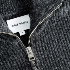Homme Norse Projects Mailles-Norse Project - Veste zippée Hagen - Gris