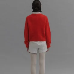 Femme Nothing Written Mailles-- Cardigan Alpaga - Rouge