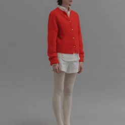 Femme Nothing Written Mailles-- Cardigan Alpaga - Rouge