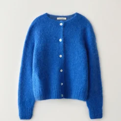 Femme Nothing Written Mailles-- Cardigan Alpaga - Bleu