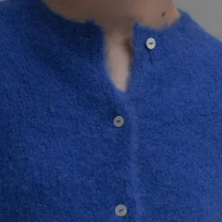 Femme Nothing Written Mailles-- Cardigan Alpaga - Bleu