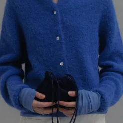 Femme Nothing Written Mailles-- Cardigan Alpaga - Bleu