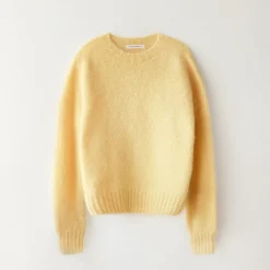 Femme Nothing Written Mailles-- Pull Alpaga - Jaune