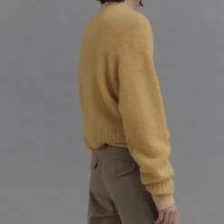 Femme Nothing Written Mailles-- Pull Alpaga - Jaune