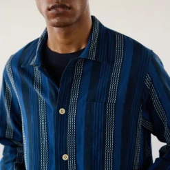 Homme Original Madras Trading Co Chemises-- Chemise N106 Stout Shirt - Bleu