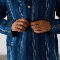 Homme Original Madras Trading Co Chemises-- Chemise N106 Stout Shirt - Bleu