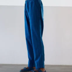 Homme Original Madras Trading Co Pantalons-- Pantalon N65 Lax Drawstring - Bleu rayé