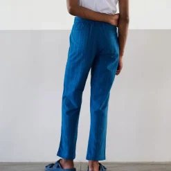 Homme Original Madras Trading Co Pantalons-- Pantalon N65 Lax Drawstring - Bleu rayé