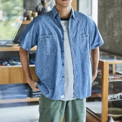 Homme ORSLOW Chemises-- Chemise Chambray Work -