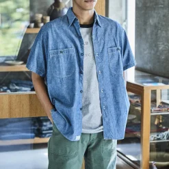 Homme ORSLOW Chemises-- Chemise Chambray Work -