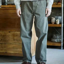 Homme ORSLOW Pantalons-- Pantalon Dad Fit Painter - Vert Militaire