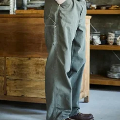 Homme ORSLOW Pantalons-- Pantalon Dad Fit Painter - Vert Militaire