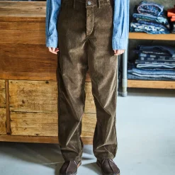 Homme ORSLOW Pantalons-- Pantalon French Work Velours Côtelé - Marron foncé