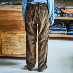 Homme ORSLOW Pantalons-- Pantalon French Work Velours Côtelé - Marron foncé