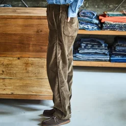 Homme ORSLOW Pantalons-- Pantalon French Work Velours Côtelé - Marron foncé