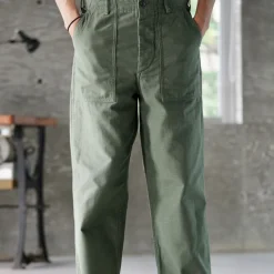Homme OrSlow Pantalons-- Pantalon Us Army Pants Fatigue - Vert