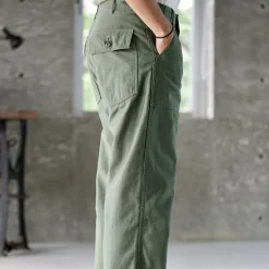 Homme OrSlow Pantalons-- Pantalon Us Army Pants Fatigue - Vert