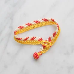 Femme OTTOMANIA Bracelets-- Bracelet crochet Stripes - Jaune