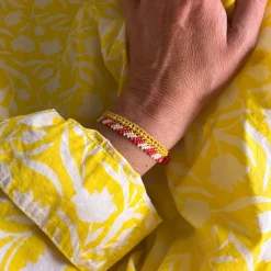 Femme OTTOMANIA Bracelets-- Bracelet crochet Stripes - Jaune