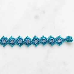 Femme #N/A Bracelets-Ottomania - Bracelet crochet Daisy - Turquoise