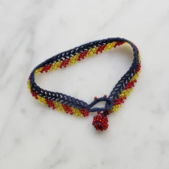 Femme OTTOMANIA Bracelets-- Bracelet crochet Stripes - Bleu foncé