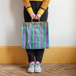 1414 PUEBCO Filets, Paniers & Valises-Panier carré - Vert & Violet