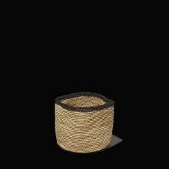 2919 DOMOINA Filets, Paniers & Valises-Panier en raphia - Bord noir