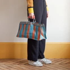 1414 PUEBCO Filets, Paniers & Valises-Panier rectangulaire - Orange & Bleu