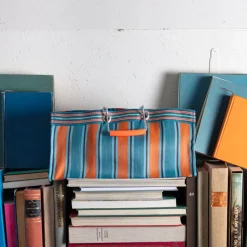 1414 PUEBCO Filets, Paniers & Valises-Panier rectangulaire - Orange & Bleu