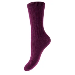 Femme Pantherella Chaussettes|Chaussettes-- Chaussettes Cachemire Recyclé - Pourpre