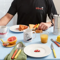 1859 ESSEASCREEN Peanuts X Merci|Assiettes Plates-Peanuts x Merci - Assiette à dessert - Voiture