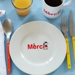 1859 ESSEASCREEN Peanuts X Merci|Assiettes Plates-Peanuts x Merci - Assiette à dessert - Logo Merci