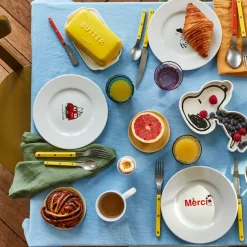1859 ESSEASCREEN Peanuts X Merci|Assiettes Plates-Peanuts x Merci - Assiette à dessert - Logo Merci