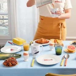 1859 ESSEASCREEN Peanuts X Merci|Assiettes Plates-Peanuts x Merci - Assiette à dessert - Logo Merci