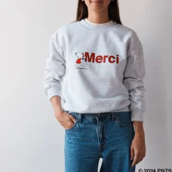 Femme M05 Peanuts X Merci|Sweats-Peanuts x Merci - Sweat Merci 24 - Gris