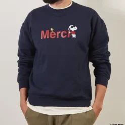 Femme M05 Peanuts X Merci|Sweats-Peanuts x Merci - Sweat Merci - Marine