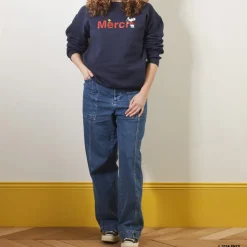 Femme M05 Peanuts X Merci|Sweats-Peanuts x Merci - Sweat Merci - Marine