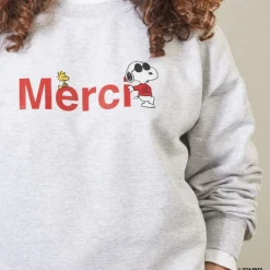 Femme M05 Peanuts X Merci|Sweats-Peanuts x Merci - Sweat Merci - Gris