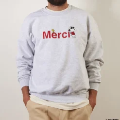 Femme M05 Peanuts X Merci|Sweats-Peanuts x Merci - Sweat Merci - Gris