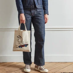 Femme V01 Peanuts X Merci|Tote Bags Merci-Peanuts x Merci - Tote bag en coton Skate - Ecru