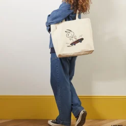 Femme V01 Peanuts X Merci|Tote Bags Merci-Peanuts x Merci - Tote bag en coton Skate - Ecru