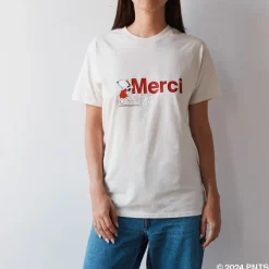 Femme M05 Peanuts X Merci|T-shirts-Peanuts x Merci - T-Shirt Merci 24' - Ecru