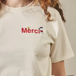Femme M05 Peanuts X Merci|T-shirts-Peanuts x Merci - T-Shirt Merci - Ecru