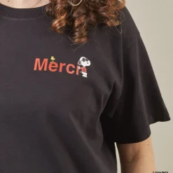Femme M05 Peanuts X Merci|T-shirts-Peanuts x Merci - T-Shirt Merci - Noir