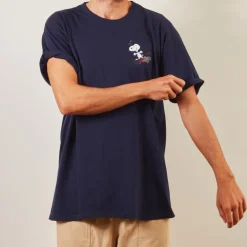 Femme M05 Peanuts X Merci|T-shirts-Peanuts x Merci - T-Shirt Skate - Marine