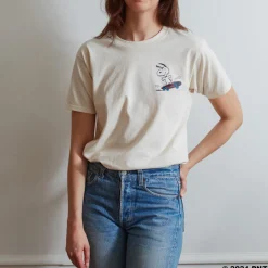 Femme M05 Peanuts X Merci|T-shirts-Peanuts x Merci - T-Shirt Skate - Ecru