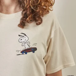 Femme M05 Peanuts X Merci|T-shirts-Peanuts x Merci - T-Shirt Skate - Ecru