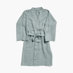 200 LINTEX Peignoirs-Peignoir en lin - Nid d'abeille - Gris Vésuve