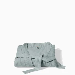 200 LINTEX Peignoirs-Peignoir en lin - Nid d'abeille - Gris Vésuve