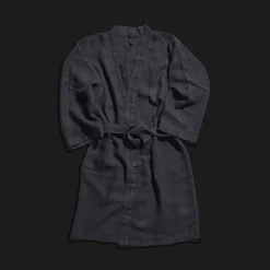 200 LINTEX Peignoirs-Peignoir en lin - Nid d'abeille - Bleu Encre